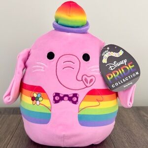 Squishmallow Bing Bong Pink Elephant Inside Out Rainbow Hat 8” NWT